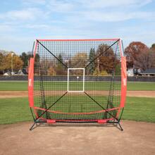 KFFKFF 5x5 Ft Baseball Softball Practice Net, Portable Baseball Training Net For Hitting Batting Catching Pitching, Backstop Baseball Equipment With Bow Frame, Carry Bag, Strike Zone, Ball, Batting Tee
