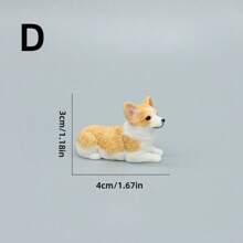 Miniature Corgi Resin Car Decoration, 1pc, Birthday Gift Micro Landscape Ornament, Unique Artwork, Tesla Screen Cute Decoration, Super Cute Birthday Gifts Graduation - Multicolor - View 12