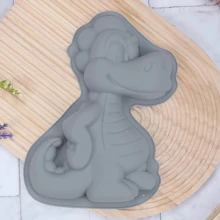 Dinosaur Shaped Silicone Cake Mold, Kitchen Baking Tool, Animal Cake Pan - Multicolor - View 5