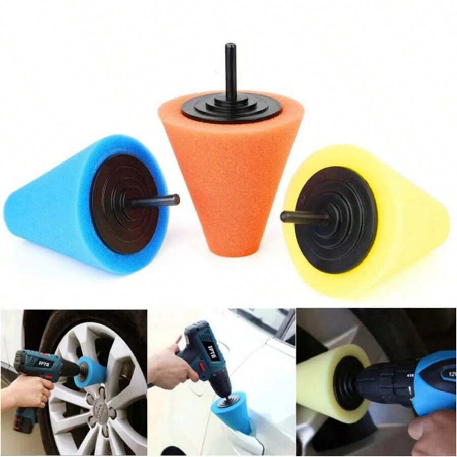 1 Piece Premium Car Wheel Polishing Cone Easy To Use Sponge Polishing