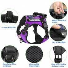 Chaleco Táctico Para Perro Grande Pechera K9 Ajustable L Xl - Rojo - Ver 1
