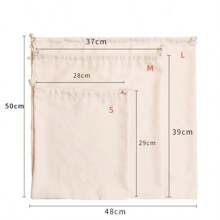 Organizador de bolso suave con bolsa a prueba de polvo y cierre de cordón, ideal para bolsos pequeños a medianos - Beis - Ver 4