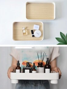 1入組北歐風格多功能水果、杯子、香水和小物品收納托盤，適用於桌面裝飾 - 白色 - 查看 2