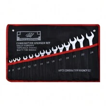 2件套花键槽型可逆扳手套装,汽车维修五金工具,男士工具 - 8-24mm精品亮光-兩用扳手套裝 - 查看 5