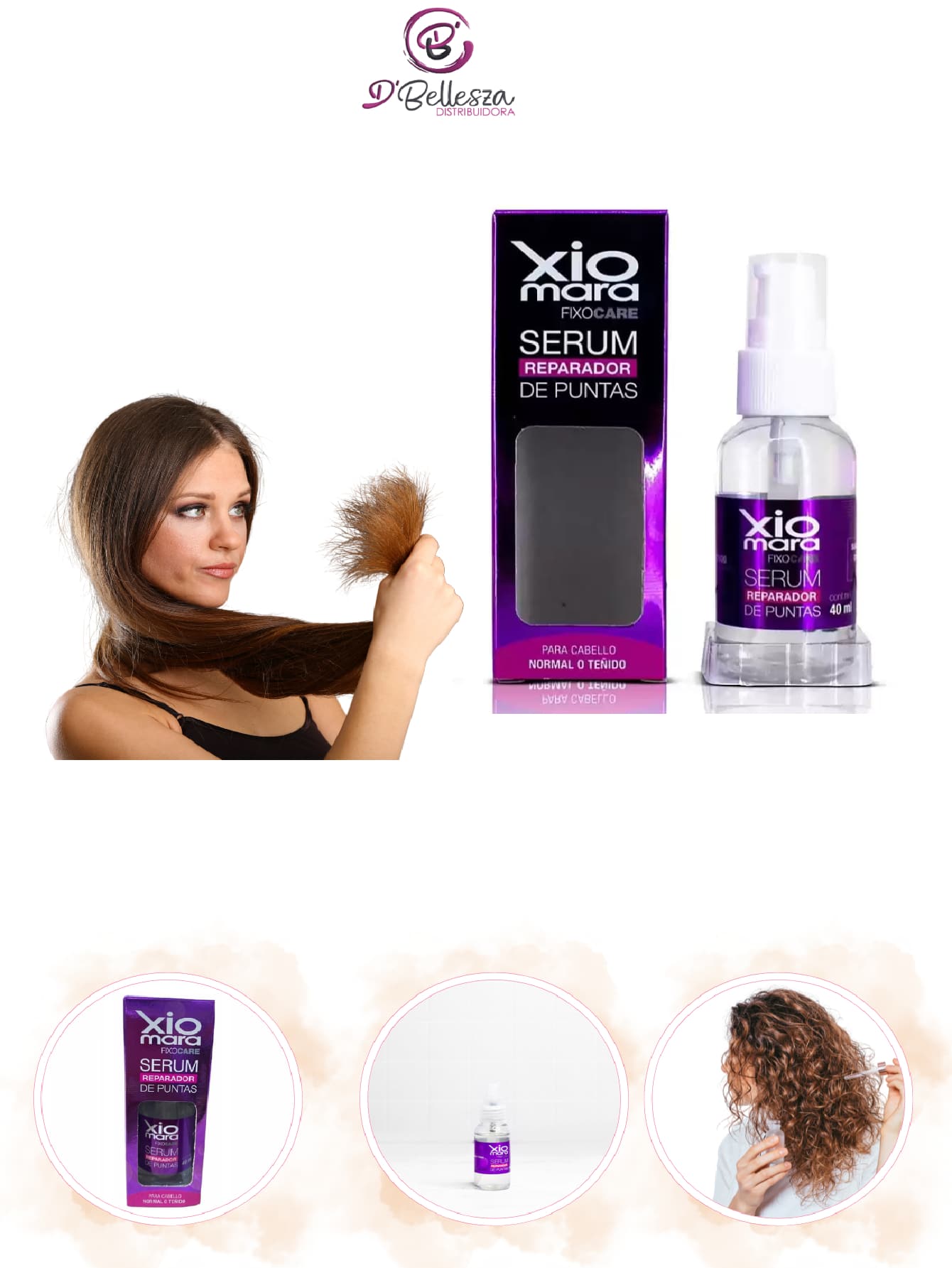 Xiomara Tratamiento Capilar Sellador de Puntas Abiertas da Suavidad y Brillo al instante 40ml - transparente - Ver 1