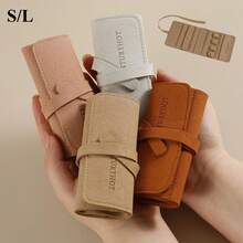 1Pc Portable Multifunctional Small Jewelry Roll Earrings Ring Earrings Necklace Watch Storage Bag - Multicolor - View 1