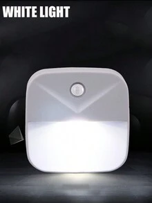 1入組LED智能人體感應燈，電池供電動態感應夜燈，適用於兒童房間、走廊、浴室、廚房、樓梯、櫥櫃嬰兒房裝飾 - 白色 - 查看 8
