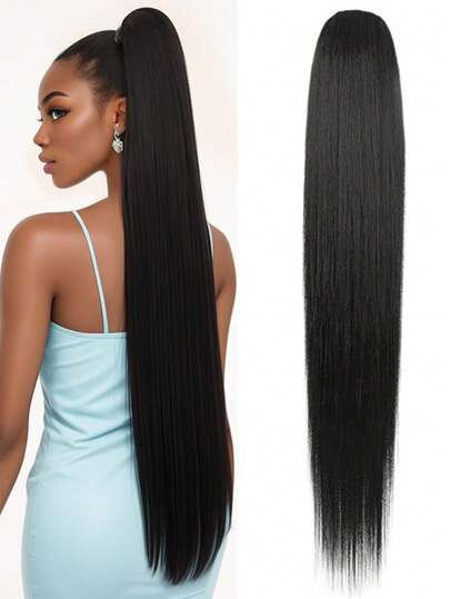 92厘米/36英寸高 马尾假发 女长直发 拉绳马尾 自然隐形直马尾