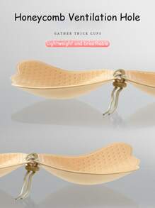 Sticky Invisible Mango-Shaped Bras – Strapless Silicone Push-Up Bra Cups For Backless Dresses, Breathable Self-Adhesive Lift Pads For Women, Reusable & Skin-Friendly - Apricot - View 3