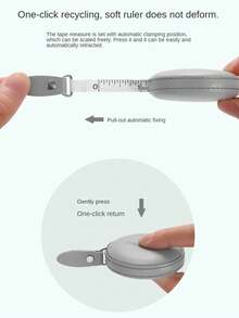 1入可收納式雙面卷尺，60英寸（1.5米）長度，小巧便攜自動夾緊位置軟尺，非常適用於測量身體的面料，縫紉，裁剪，針織和手工藝