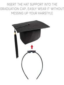 1 pieza de diadema con birrete de graduación, accesorio para fijar el birrete de graduación en la cabeza y evitar que se caiga,herramientas para el cabello accesorios para el cabello accesorios para el pelo - Negro - Ver 6