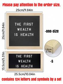 1pc Felt Letter Board, 10x10in Changeable Letter Board with Letters White 300 Piece - Felt Message Board, Oak Frame Wooden Letter Board for Baby Announcements, Milestones, Office Decor & More (Light Pink) - Multicolor - View 3