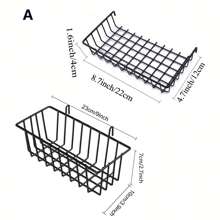 2pcs Hanging Wall Basket, Hook Rack, Hanging Storage Shelf, Wall Grid Accessories, Suitable For Metal Wire Grid Wall Panels, Grid Wall Baskets, For Room Storage, Photo Wall Display, Living Room Office Decor, Autumn Home Decor, Room Decoration