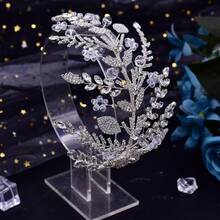 1 Máy Tính Cô Dâu Phụ Kiện Tóc Handmade Kim Cương Giả Bên Mũ Trụ Nữ Tóc Cho Updo Kiểu Tóc Áo Cưới Phụ Kiện Tiaras - Bạc - Xem 8