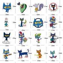 50入組貓咪貼紙|可愛卡通兒童派對禮品和獎勵-美學剪貼簿貼紙，適用於水瓶，筆記本電腦，行李箱-防水提花膠貼紙|適用於萬聖節，感恩節，聖誕節和復活節禮物 - 藍色 - 查看 3