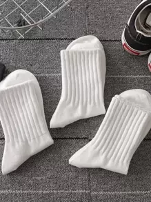 5 双女士春秋新款休闲中筒高尔夫袜（情侣款） - 黑與白 - 查看 2