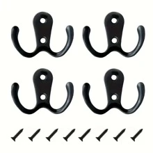 4 piezas Gancho doble, Gancho retro para colgar ropa en el gabinete de la cocina, Gancho de ojo recto para la puerta, Mini gancho, Gancho de pared con tornillo para el hogar, la cocina, el baño, accesorios de baño y herramientas de baño - Multicolor - Ver 14