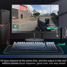 SKYLOONG GK980 QMK/VIA Wired Mechanical Keyboard Side-Engrave PBT Keycap Hot-Swappable RGB Backlight Custom Knob Gaming Keyboard - Mubai-rGB-rose Silver - View 7