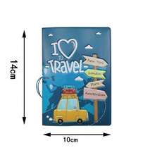 3D 打印可爱汽车护照夹旅行钱包适用于跨境旅行旅行用品旅行组织者旅行用品旅行钱包护照夹护照钱包海滩度假包夏季圣诞假期 - 藍色 - 查看 2