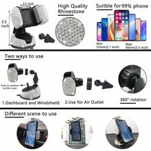 NBTEPEM 27 PCs Black Bling Car Accessories Set For Women, Bling Steering Wheel Covers Universal Fit 15 Inch, Bling License Plate Frame, Bling Phone Holder, Bling Car Coasters - 白色 - 查看 5