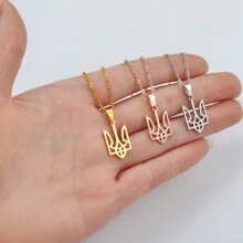 1 Stück Ukraine-Flagge Anhänger Halsketten in Goldfarbe/Silberfarbe/Roségold beschichtet, ukrainischer Schmuck