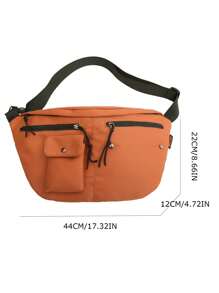 Solid Color Street Style Japanese Couple Chest Bag, Large Capacity Simple And Lightweight  Shoulder Bag For Women, Men Casual Outdoor  Sports Crossbody Bag, Suitable  For Going Out, Cycling And Sports