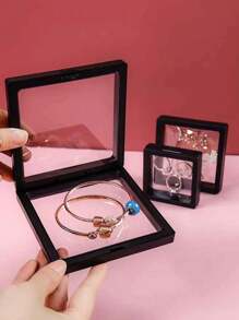 1pc PP Jewelry Box, Simple Clear Jewelry Storage Box For Home And Travel, Gift For Valentine's Day Back To School - White - View 9