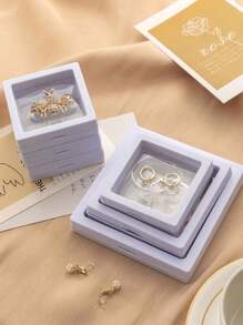 1pc PP Jewelry Box, Simple Clear Jewelry Storage Box For Home And Travel, Gift For Valentine's Day Back To School - White - View 8