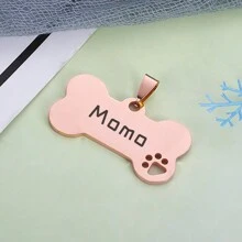 1pc Personalized Cat/Dog ID Tag With Bell, Large Size Pet Tag, Colorful Bone Shaped DIY Pet Pendant, To Make Your Pet Both Safe And Stylish