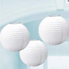 50 Pantalla China 40 Cm Blanca Lampara Papel Boda Fiesta Xv