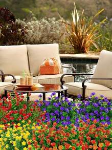 1/3pcs Artificial Plant Fake Flowers, For Indoor & Outdoor Garden, Patio, Window Decoration, Wedding Centerpiece, Home Decor, Flower Arrangement, Party Table Centerpiece, New Year Decoration. - Purple - View 5