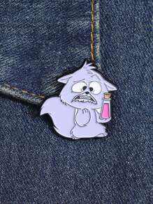 1 pieza de broche de esmalte con forma de pociones moradas linda y creativa con diseño de dibujos animados, divertidos pequeños regalos decorativos de joyería