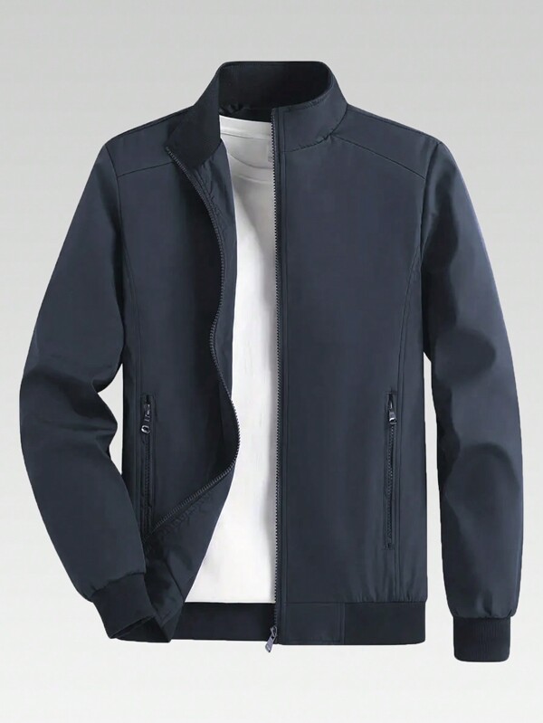 Jaqueta masculina perfeita para atividades ao ar livre com bolsos, nervuras na parte inferior e punhos para proteger do ar frio. Jaqueta esportiva masculina para atividades ao ar livre com estampa de personalidade e moda, confortável para o verão e academia.