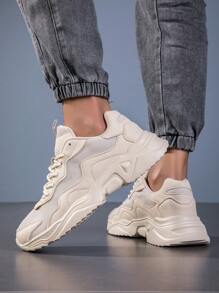 Men Colorblock Lace-Up Front Sneakers Chunky Shoes