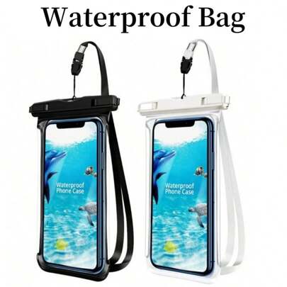 2 Stücke (Schwarz+Weiß) wasserdichte Tasche, Universal IPX8 wasserdichte Handy Tasche Schwimmen Unterwasser wasserdichte Handygehäuse Strand Handy Trocken Tasche für Smartphones