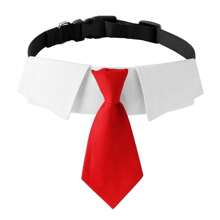 英國風格的狗頸帶，婚禮西裝配飾蝴蝶結寵物頸圈 - 彩色 - 查看 11