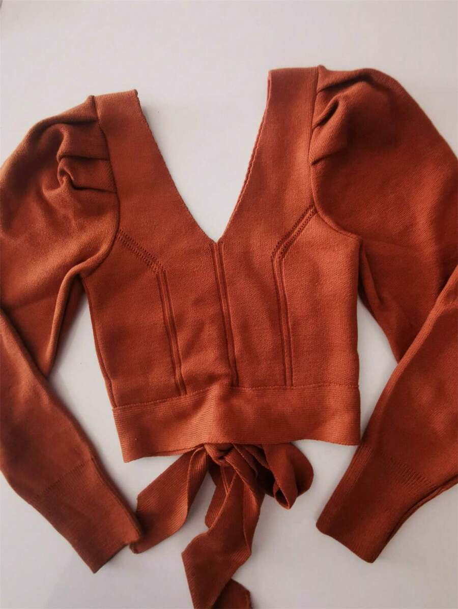 Women Sweaters - 棕色 - 查看 1
