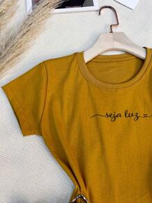Women T-Shirts - 芥末黃 - 查看 4