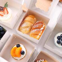 50 Sets Clear Plastic Cupcake Box With Window And Sealing Sticker For Muffins, Pastries, Cookies And Other Desserts Packaging Gift Bag Party Kitchen