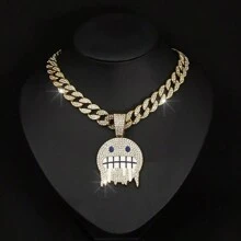 1pc Stylish Alloy Hip-Hop Face Expression Pendant Necklace With  Chain For Daily Wear - Hip Hop Pendant - View 16