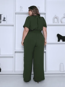 Plus Size Jumpsuits - Army Green - View 5