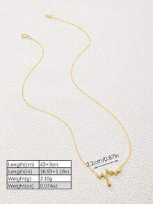 SYMFNY 1 件 925 银时尚甜美个性化闪电心电图心形吊坠项链 - 金黃色 - 查看 5