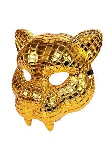 Golden Leopard Mask For Halloween Party, Animal Masquerade Ball Prop - Gold - View 4