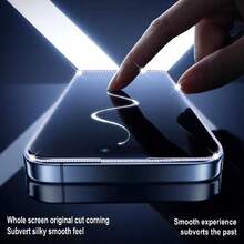 2pcs Purple Bling Rhinestone Frame IPhone Tempered Glass Screen Protector, Anti-Explosion & Easy To Install - Purple - View 4