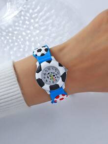 1pc New Sports Football Casual Unisex Quartz Wristwatch, Suitable For Daily Wear And Decoration, Children's Day Gift - Multicolor - View 4