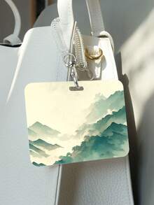 1入橫式卡片套，創意卡通學生證套，帶有可伸縮彈性繩，可用於餐卡、公交卡、地鐵卡和工作卡 - 白色 - 查看 6