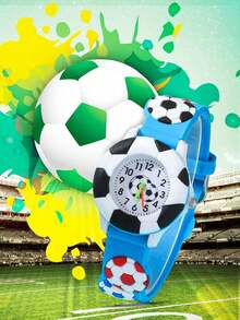 1pc New Sports Football Casual Unisex Quartz Wristwatch, Suitable For Daily Wear And Decoration, Children's Day Gift - Multicolor - View 3