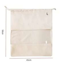 Suede Dust Bag Transparent Storage Bag Luxury Handbag Protective Pouch With Drawstring Female Bag Organizer - Beige - View 5