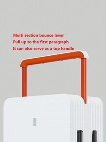 1pc 20-Inch PC Material Luggage With Wide Trolley Case, Password Boarding Travel Case, Universal For Men And Women, Business Travel Large Capacity Suitcase, Highly Attractive And Silent Spinner Wheel Luggage With TSA Lock Carry On Suitcase Hand LuggageTrip School Holiday Honeymoon Vacation Study Abroad Graduation Ideal Choice For Gifts Boys Girls Student Couple Bag For School School Accessories School Stuff - White - View 7