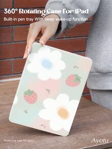Flowers iPad 旋转保护套 兼容 iPad 第 10 代 10.9 英寸 2022 - 360 度旋转支架保护套 带笔架，自动唤醒睡眠 - 360° Rotating - 查看 5